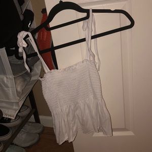White smocked tank top